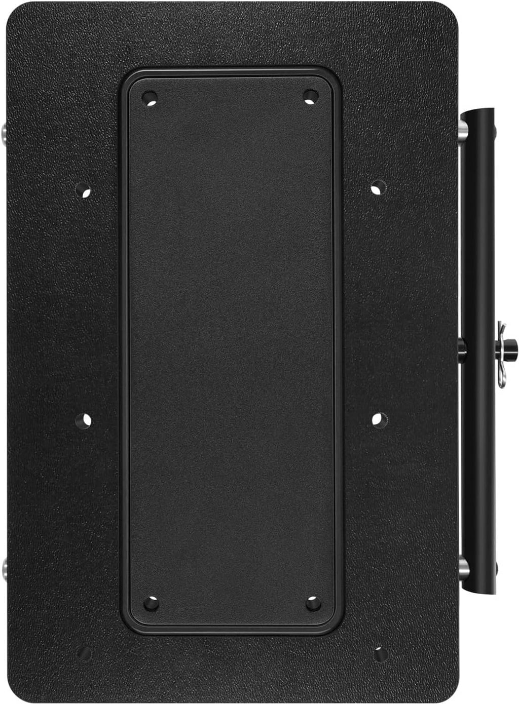 Black textured quick release bracket panel with rectangular mounting plate