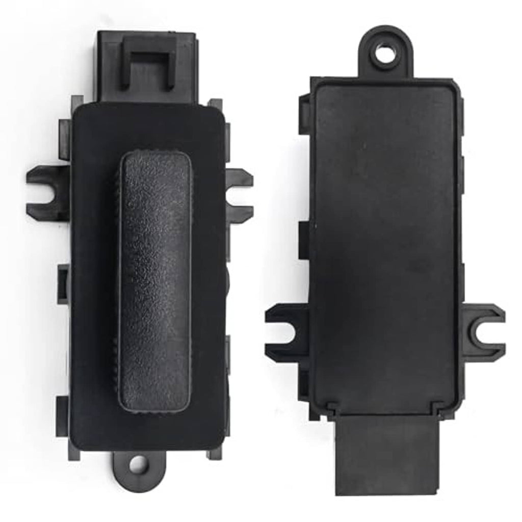 Black power seat adjustment switch with textured grip and rear mounting pins