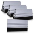 Set of gray plastic squeegees with black felt edge, 15-pack showing multiple units.