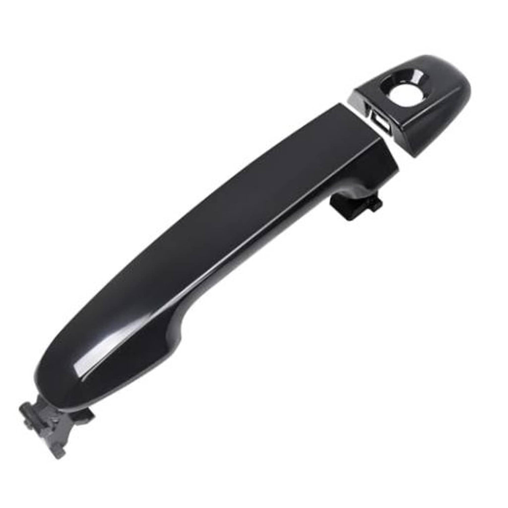 Black exterior door handle with mounting bracket, front left driver-side style.