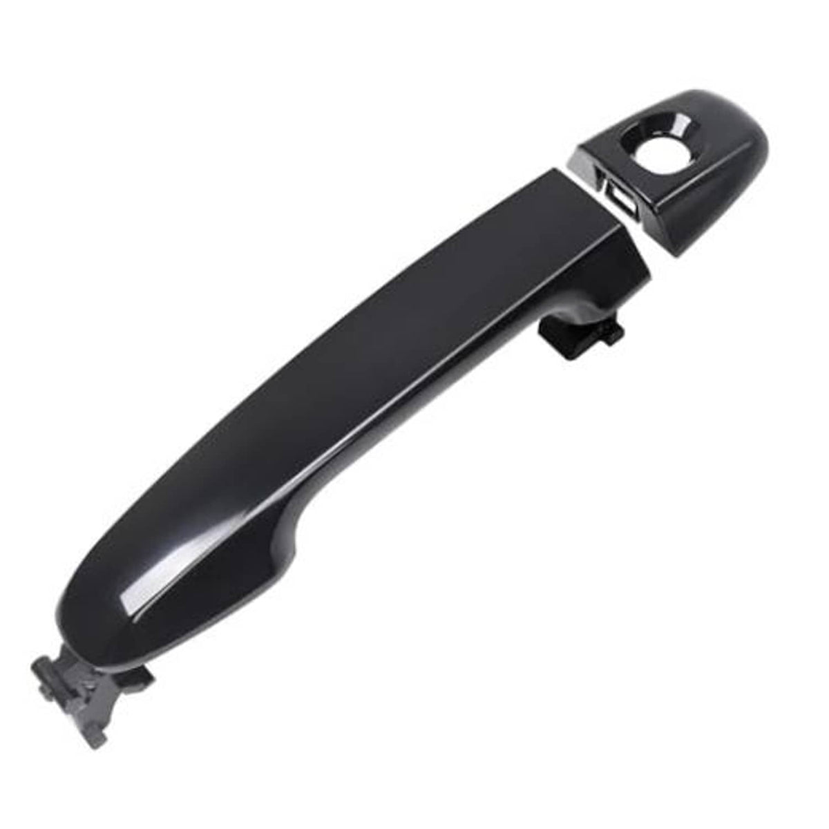 Black exterior door handle with mounting bracket, front left driver-side style.