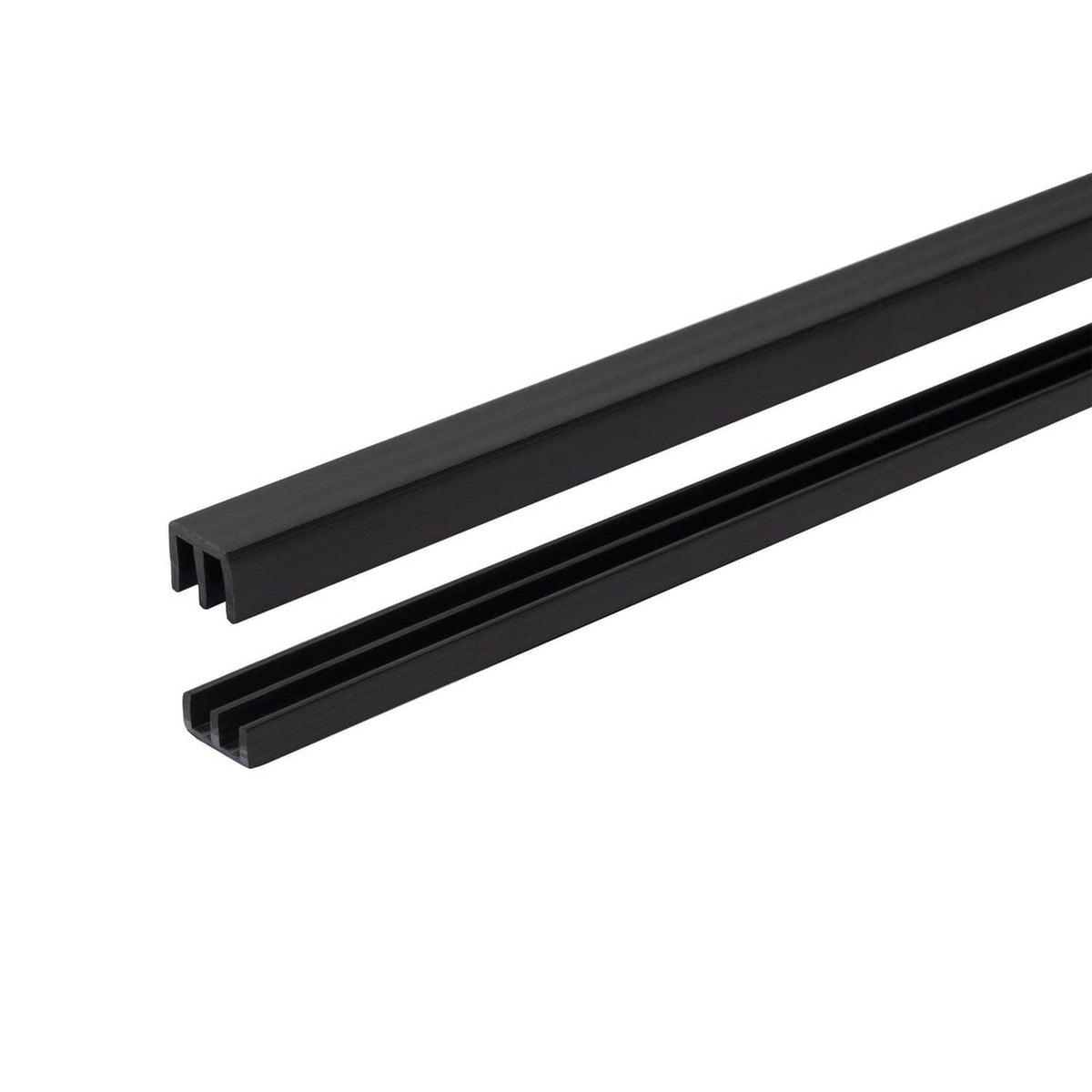 Black plastic sliding door top and bottom track rails, 4 ft