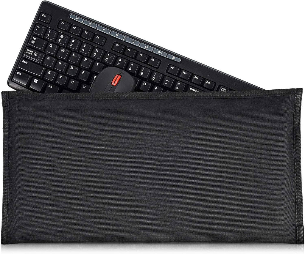 Universal keyboard dust cover and pouch, black fabric sleeve for full keyboards