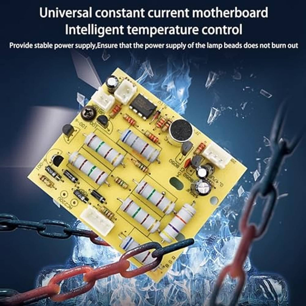 LED strobe light constant-current mother board with temperature control circuit
