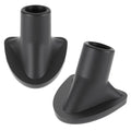 Set of 2 black golf bag stand replacement feet, molded rubber with wide base