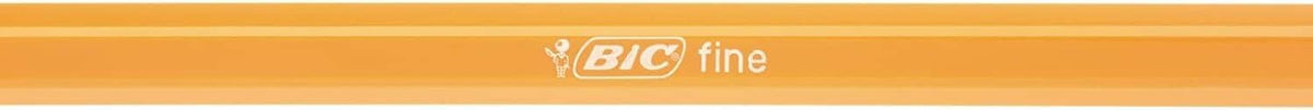BIC fine pen branding strip along the top of the pen