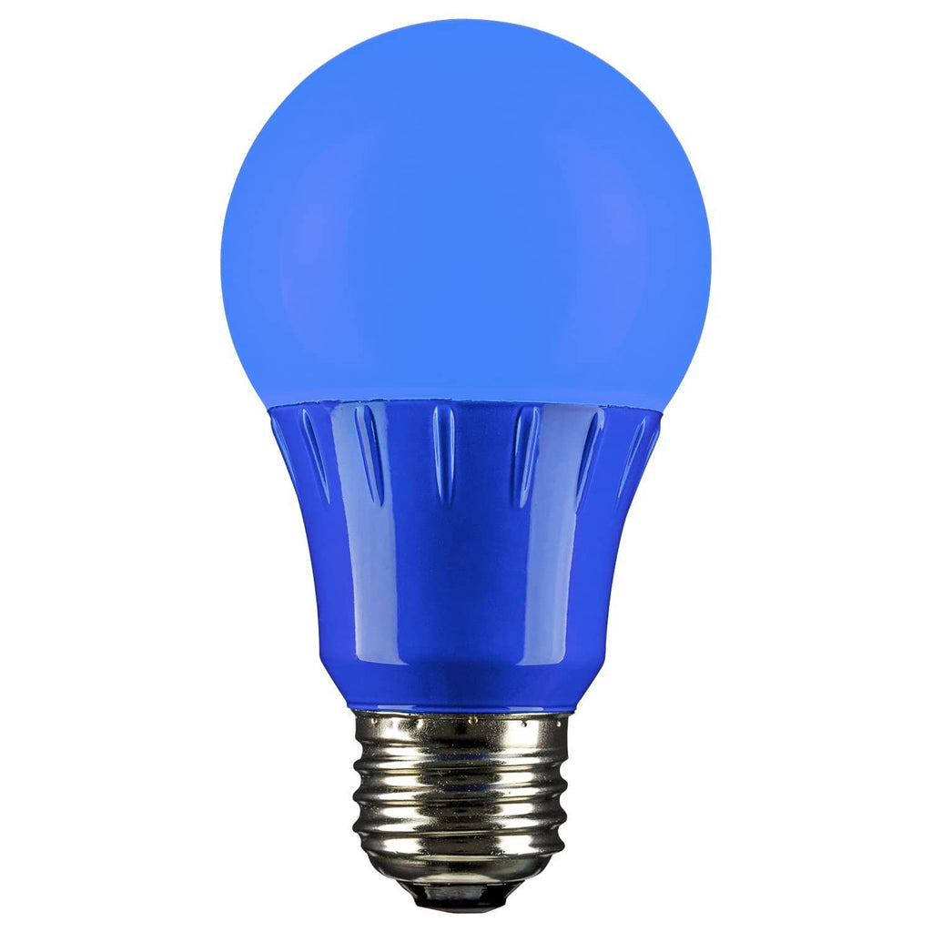 Blue A19 LED light bulb with medium screw base (E26)