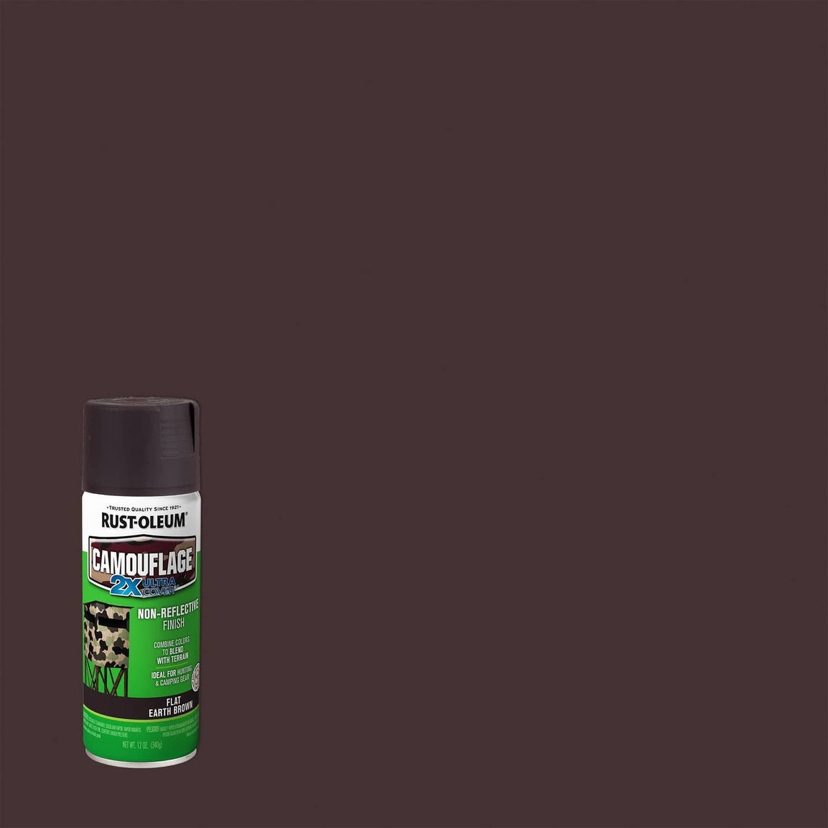 Rust-Oleum Camouflage 2X spray paint can, flat earth brown, small view