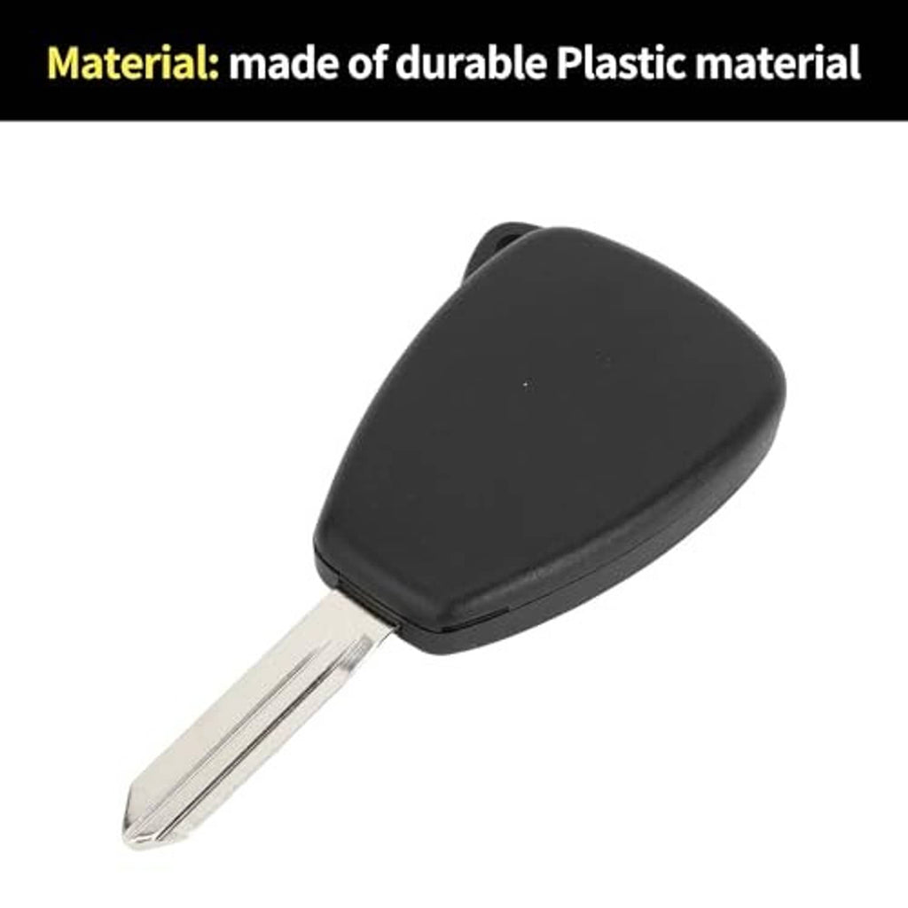 Black key fob shell case with metal blade, smooth top cover