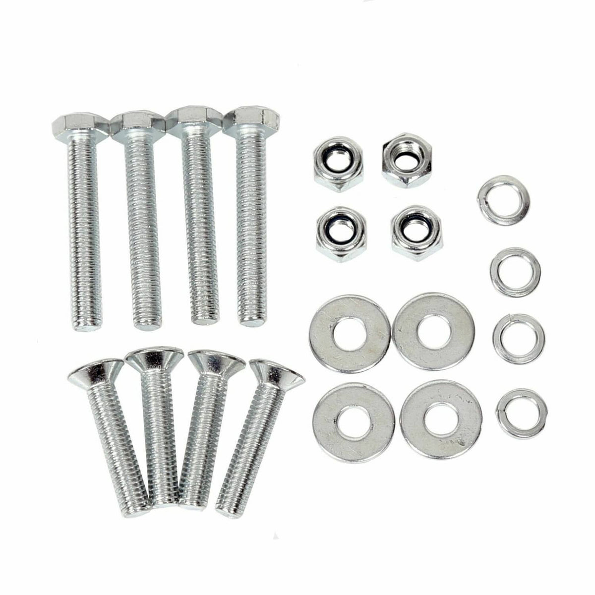Chrome mounting screws and washers kit for golf cart rear arm rest cup holder