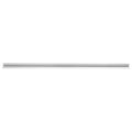 Straight silver aluminum screed blade laid flat against a white background