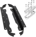 Black flush-mount bracket pair with curved ends and mounting holes