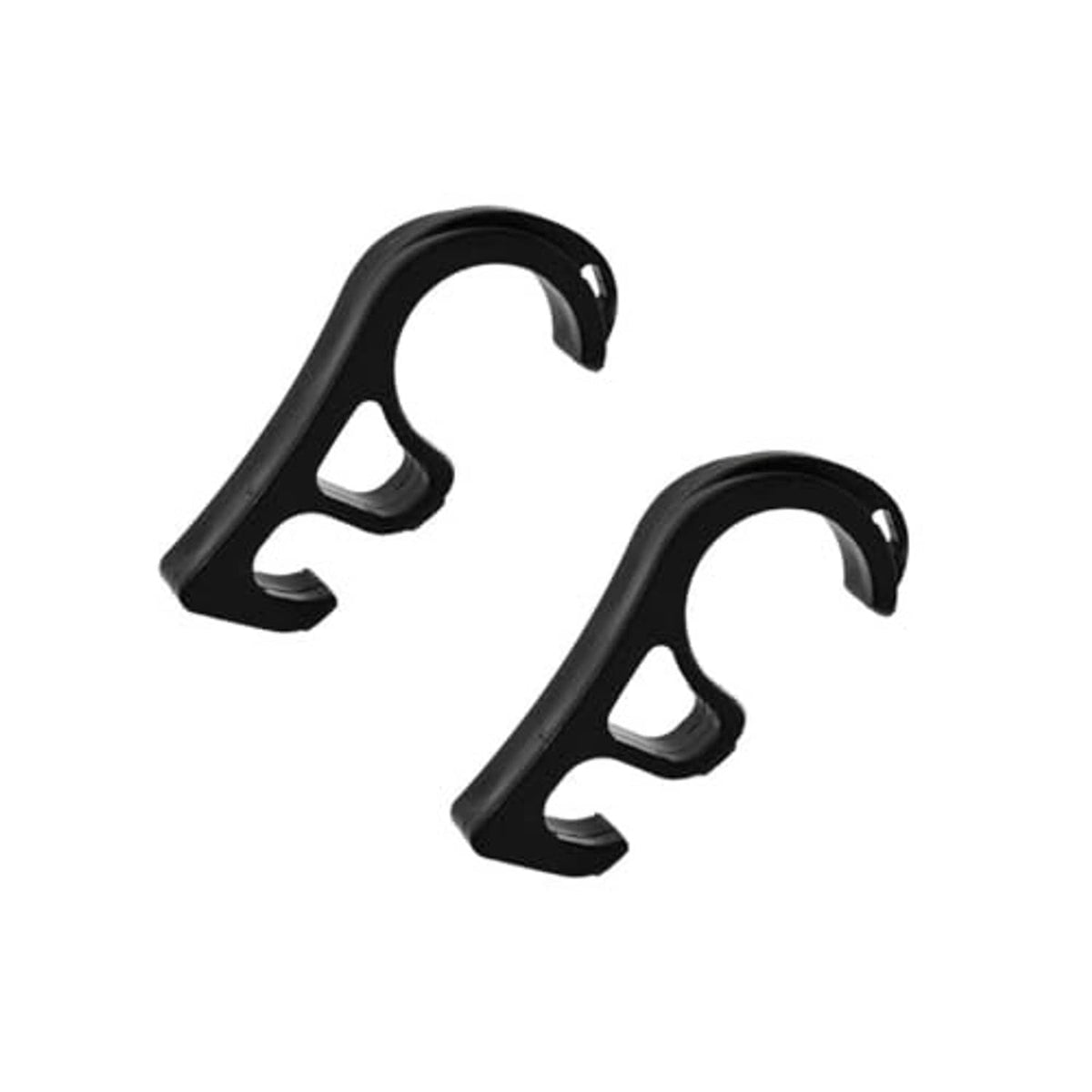 Motorcycle brake lever lock, black two-piece holder with curved notched hooks