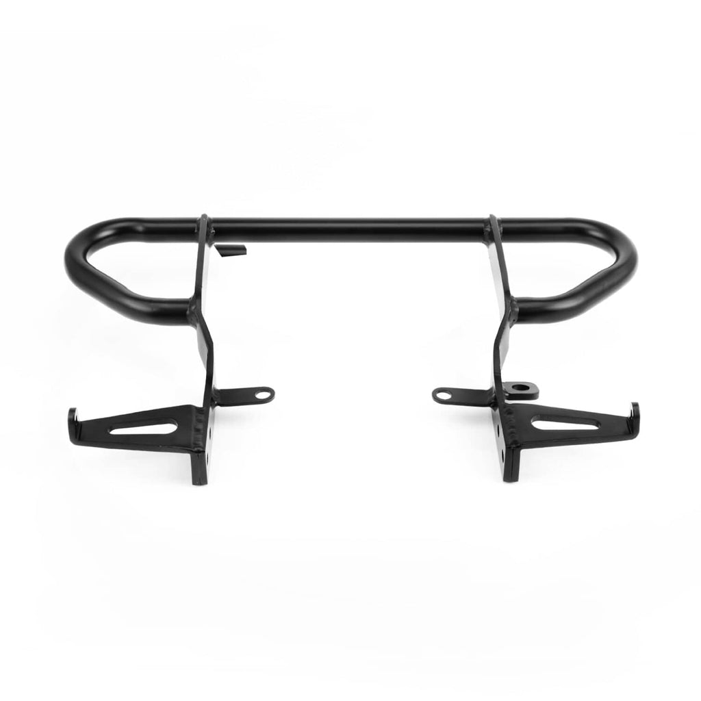 Black rear grab bar bumper rack with side loops and center crossbar