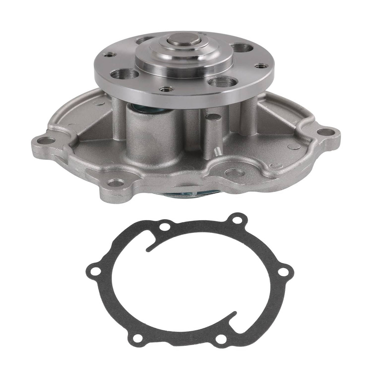 Water pump with gasket, metal impeller housing and bolt flange for engine cooling