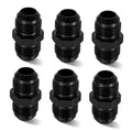 Black AN flare union straight fuel hose adapter, double male threaded coupler