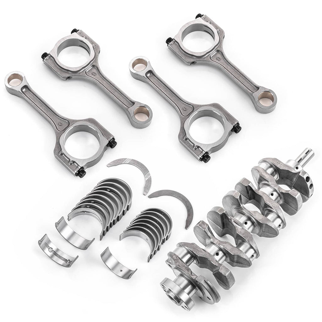 Crankshaft connecting rod bearing kit parts: rod shells, caps, bearing inserts