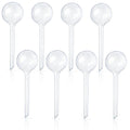 Set of clear plastic plant watering globes with long stakes, 8-pack