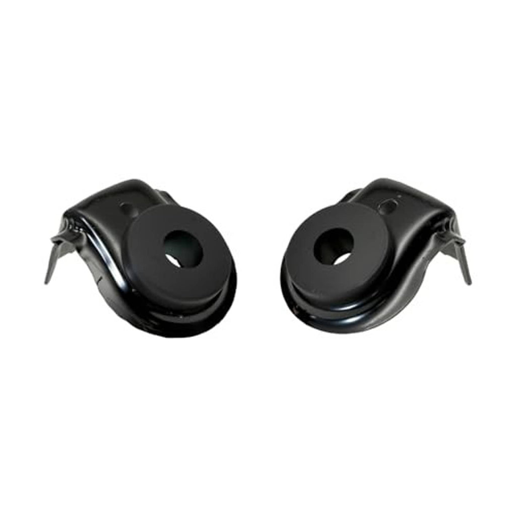Black upper radiator bracket set with rubber isolators, 2 pcs, rear angle