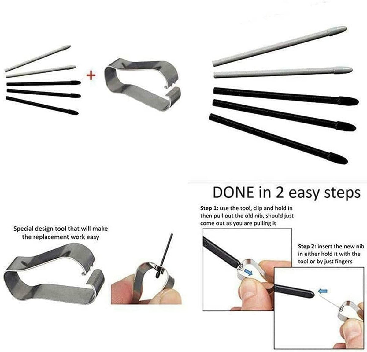 Bluetooth S Pen replacement kit with extra nibs and nib-removal tool