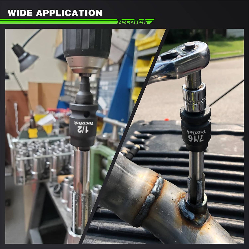 Black square drive pipe plug socket on a ratchet handle for pipe installation