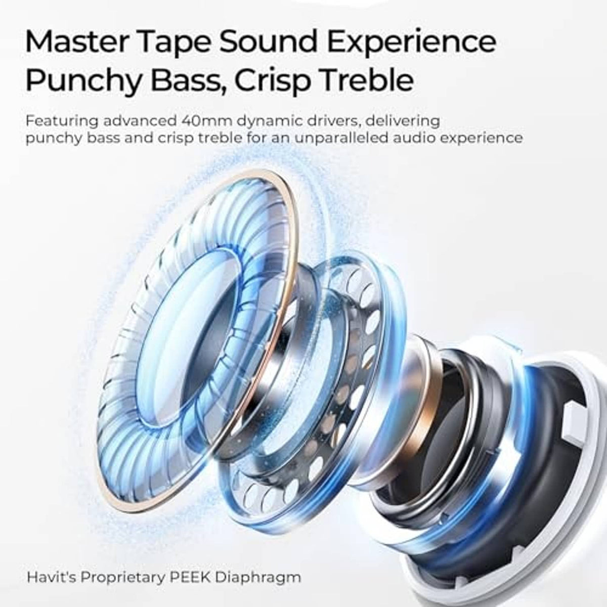 Silver over-ear headphones showing internal speaker housing inside an earcup