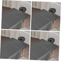 Grey massage table sheet set draped over table with matching headrest pillow cover
