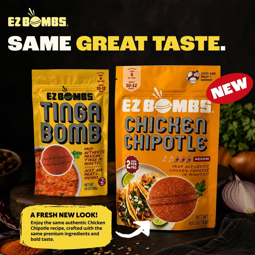 EZ Bombs chicken chipotle seasoning packet with round spice bombs