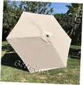 Off-white umbrella canopy with central button and stitched vent seam, patio replacement cover