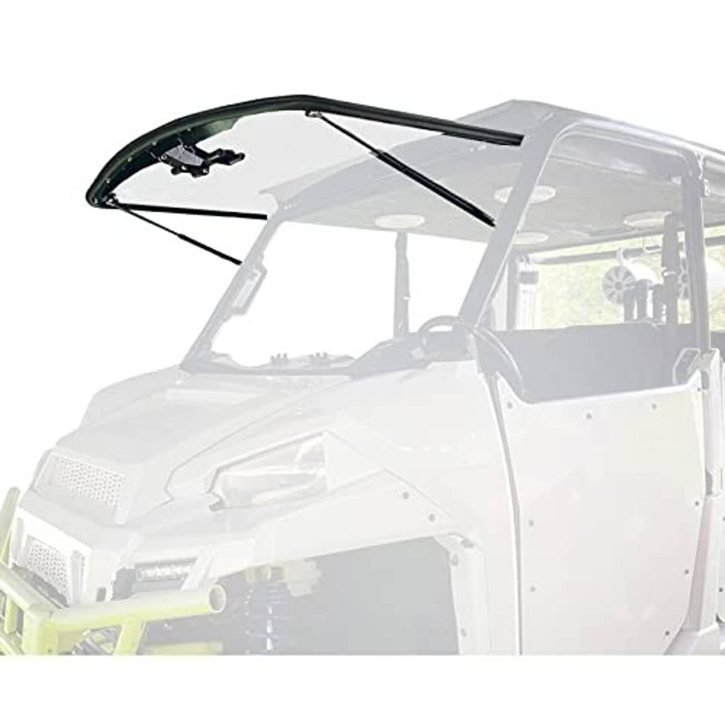 UTV flip windshield replacement, clear windshield with black frame on Polaris Ranger