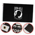 Embroidered POW-MIA flag with black fabric and POW-MIA logo, “YOU ARE NOT FORGOTTEN”