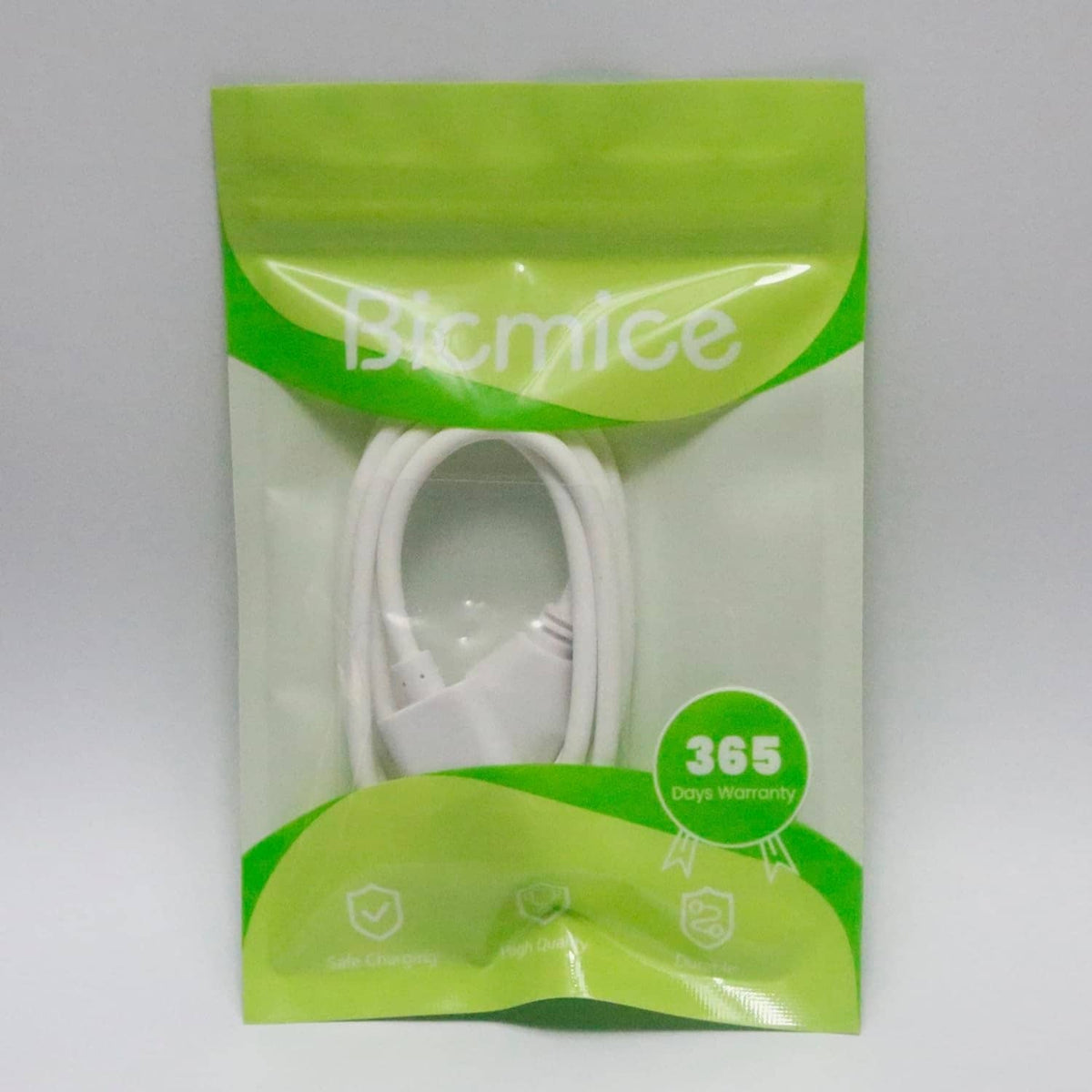 Sealed package of a white magnetic USB DC charging cable replacement