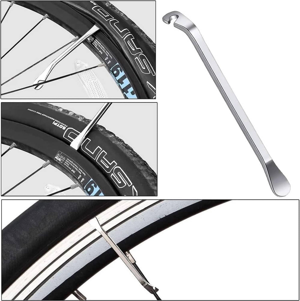 Bike spoke wrench, long silver forged-steel tool for adjusting spokes