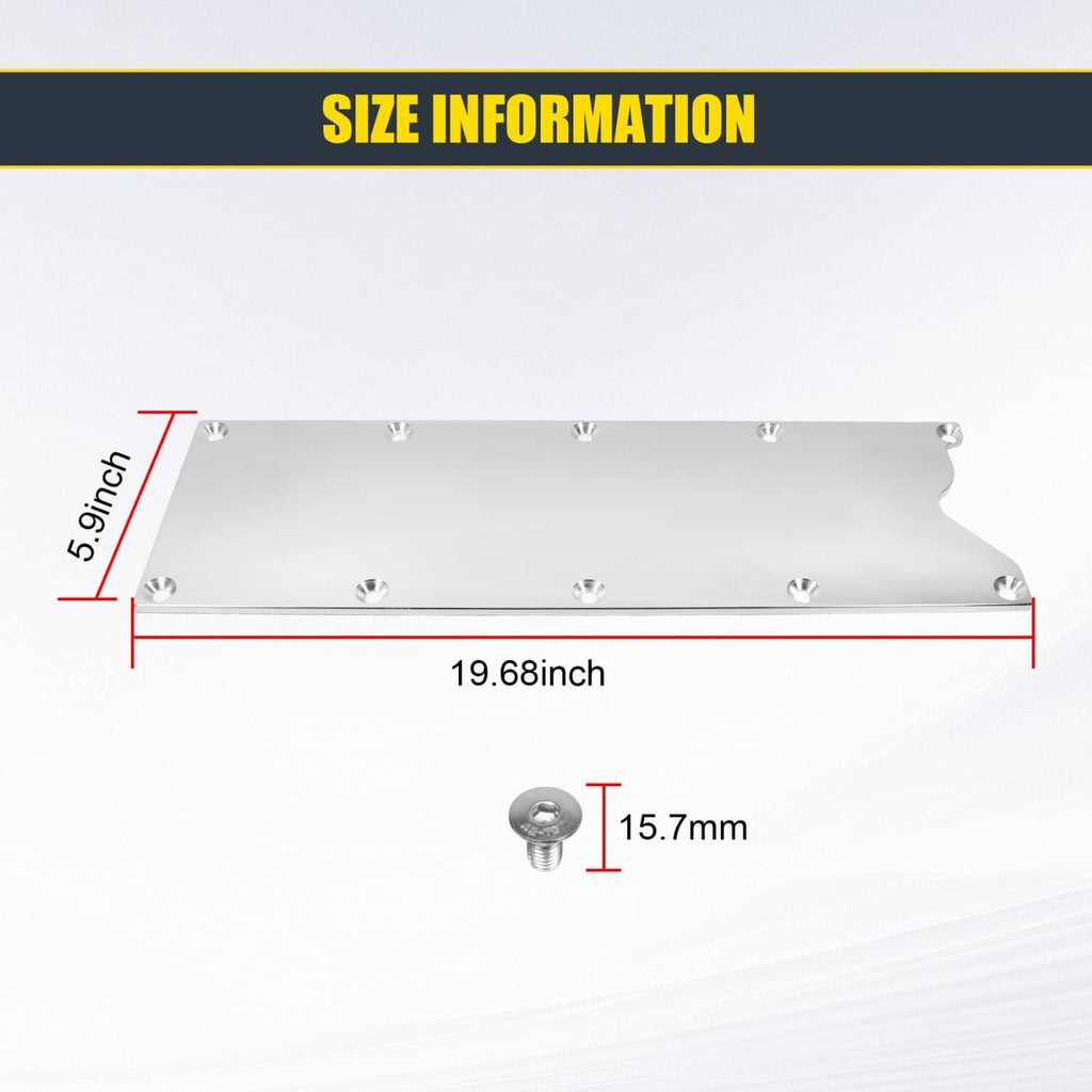 Knock sensor delete cover plate showing size with included mounting hardware