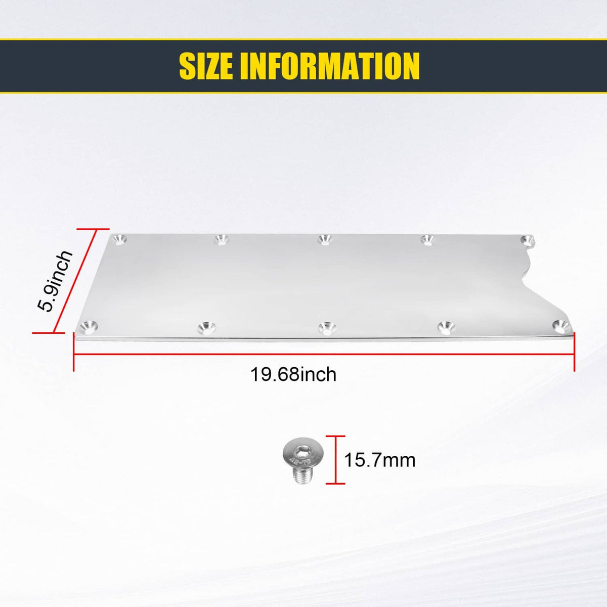 Knock sensor delete cover plate showing size with included mounting hardware