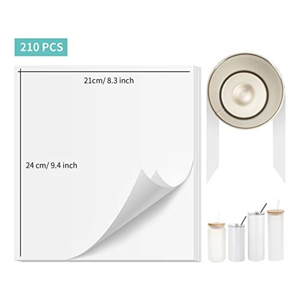 Sublimation butcher paper sheets pack with size chart and 210 pcs label