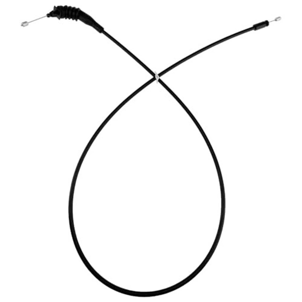 Black hood release cable with hook-style terminals and metal pin ends