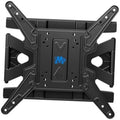 Black low-profile articulating TV wall mount bracket with extended support arms