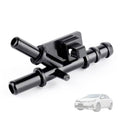 Black water pipe joint with two hose barbs and electrical connector