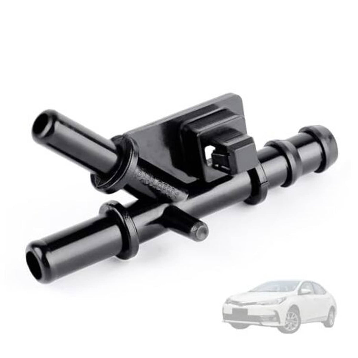 Black water pipe joint with two hose barbs and electrical connector