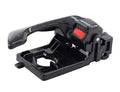 Black inside door handle with red switch and mounting hardware