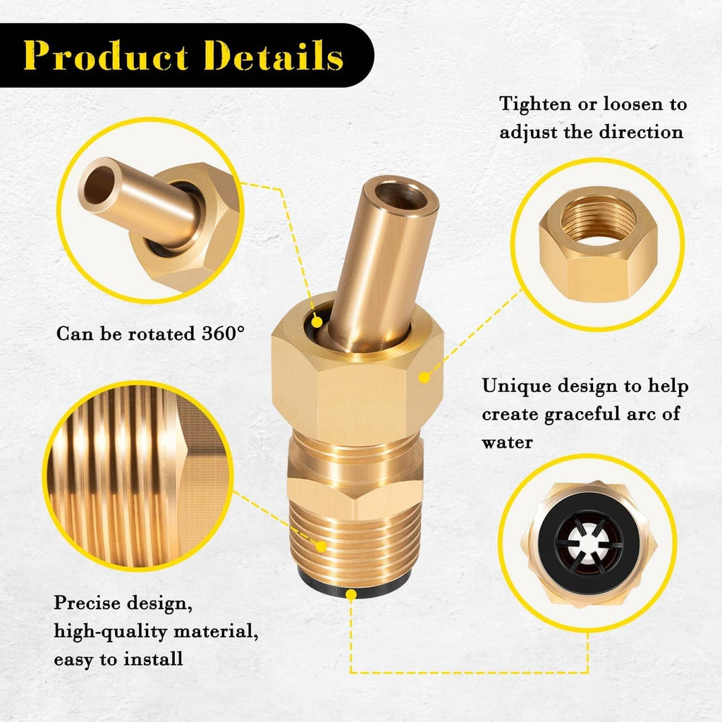 Brass deck jet nozzle replacement showing rotating swivel design and threaded connection
