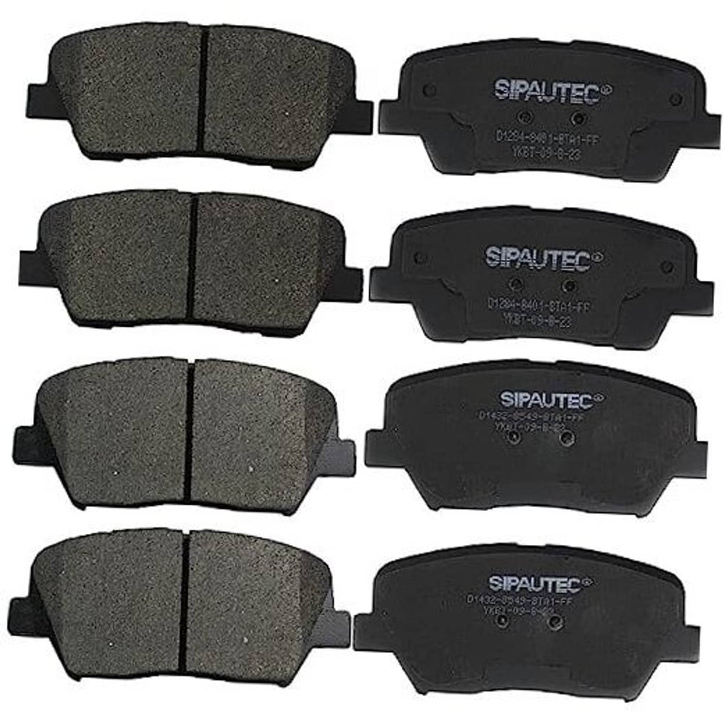 SIPAUTEC ceramic disc brake pad set, four front/rear pads, dark gray/black