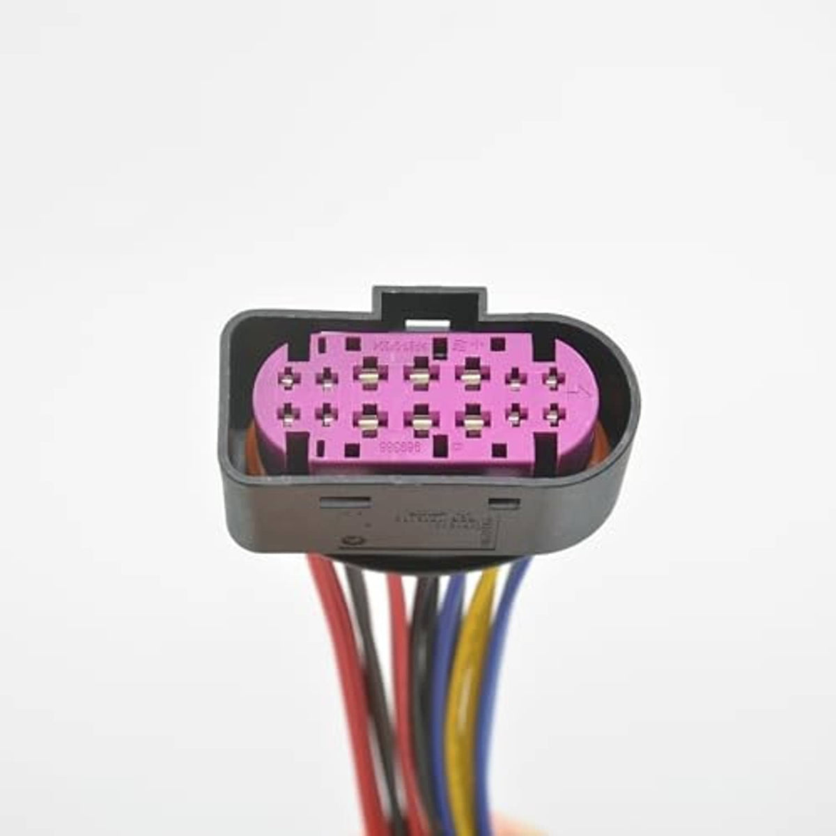 14-pin car HID xenon pigtail plug connector with purple circuit face and wire leads