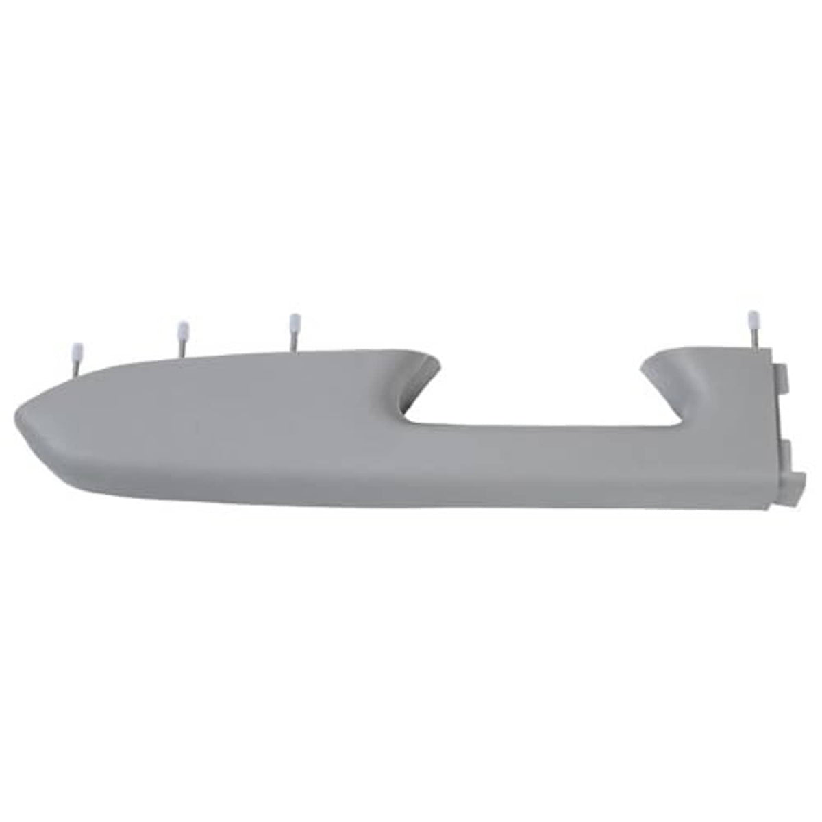 Gray driver-side armrest handle with cutout and visible mounting pegs