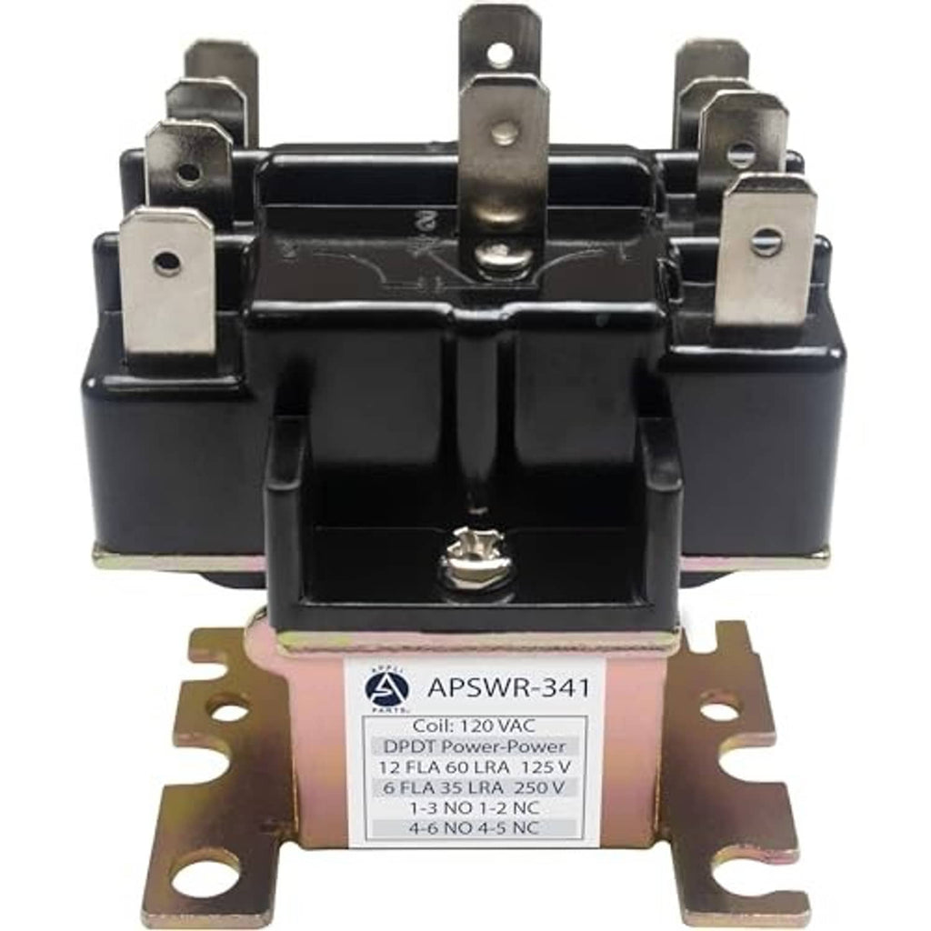 General-purpose switching relay, black housing with top bracket and metal side terminals