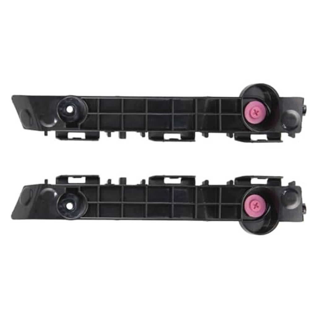 Black bumper bracket pair with grid channels and round pink-center mounting mounts