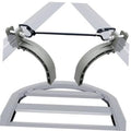 Grey tree stand climbing stirrups with black support bar, two-piece set
