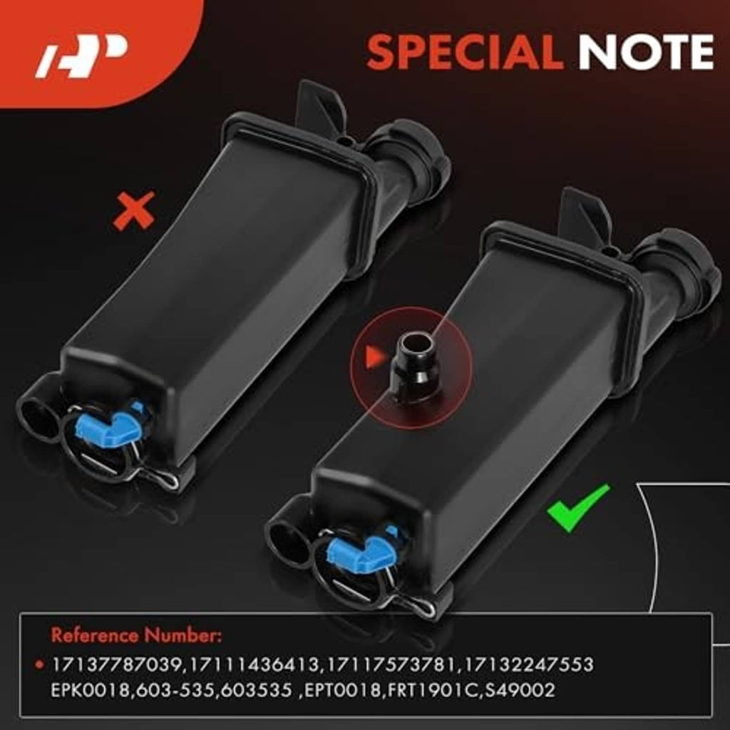 Black coolant reservoir bottle expansion sensors with blue inserts