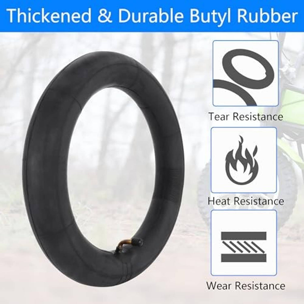 Black inner tube inside tire; thick rubber ring with valve stem visible.